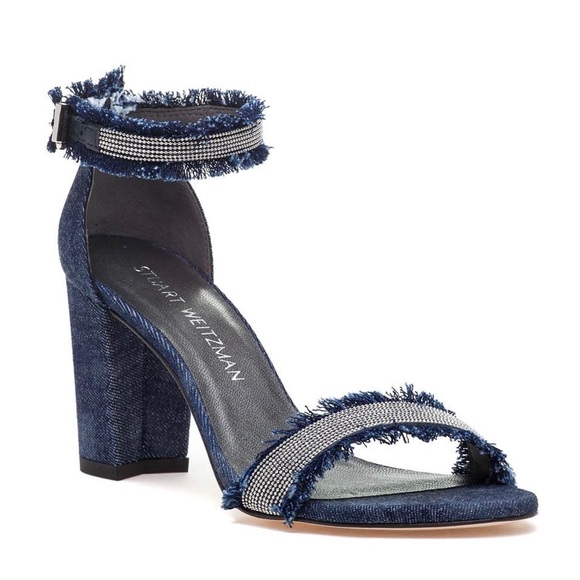 Stuart Weitzman Denim Chaingang Sandals - Picture 2 of 15